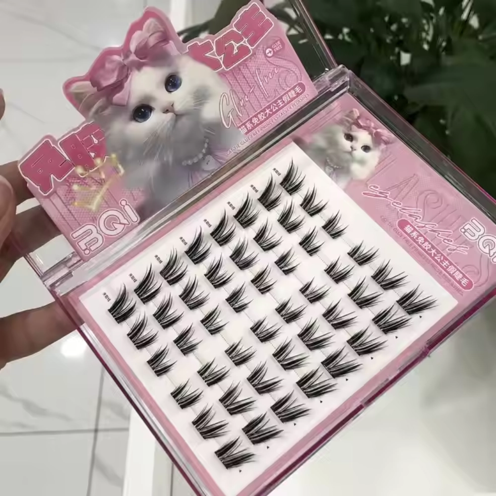 Kitten Princess Winged Lashes (10-14mm) Self Adhesive, 48 Cluster