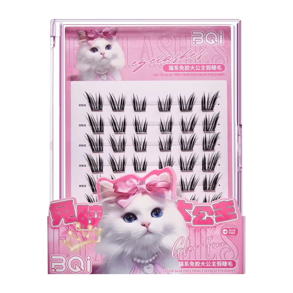 Kitten Princess Winged Lashes (10-14mm) Self Adhesive, 48 Cluster