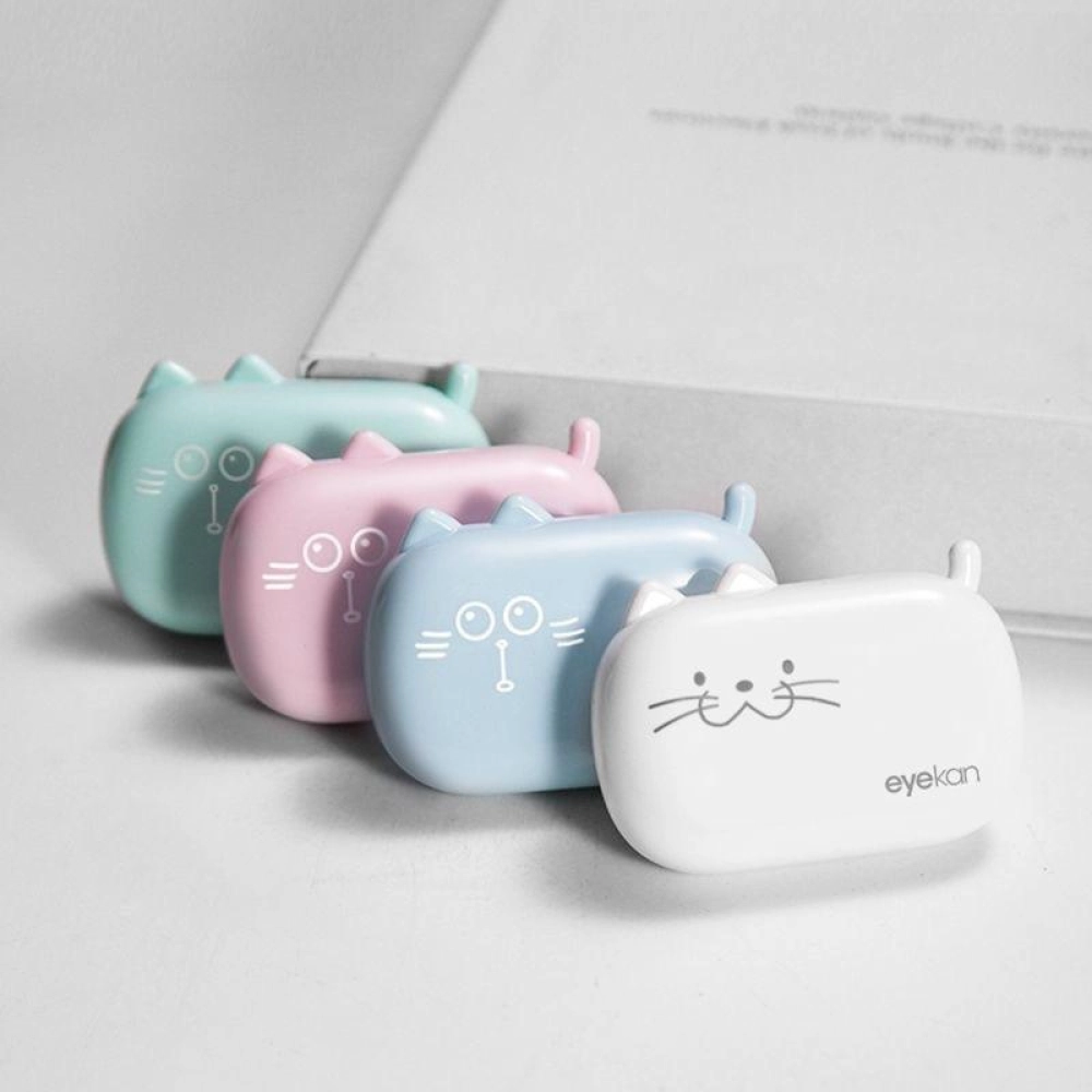 Eyekan Cute Little Cat Cartoon Compact Portable Contact Lens Case Colored Case