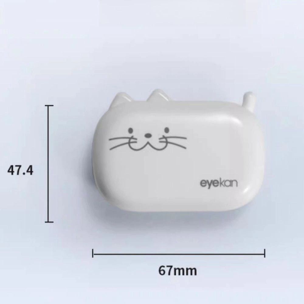 Eyekan Cute Little Cat Cartoon Compact Portable Contact Lens Case Colored Case