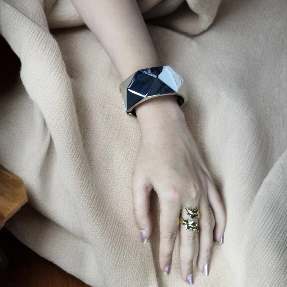 Silver Matrix Chunky Bracelet