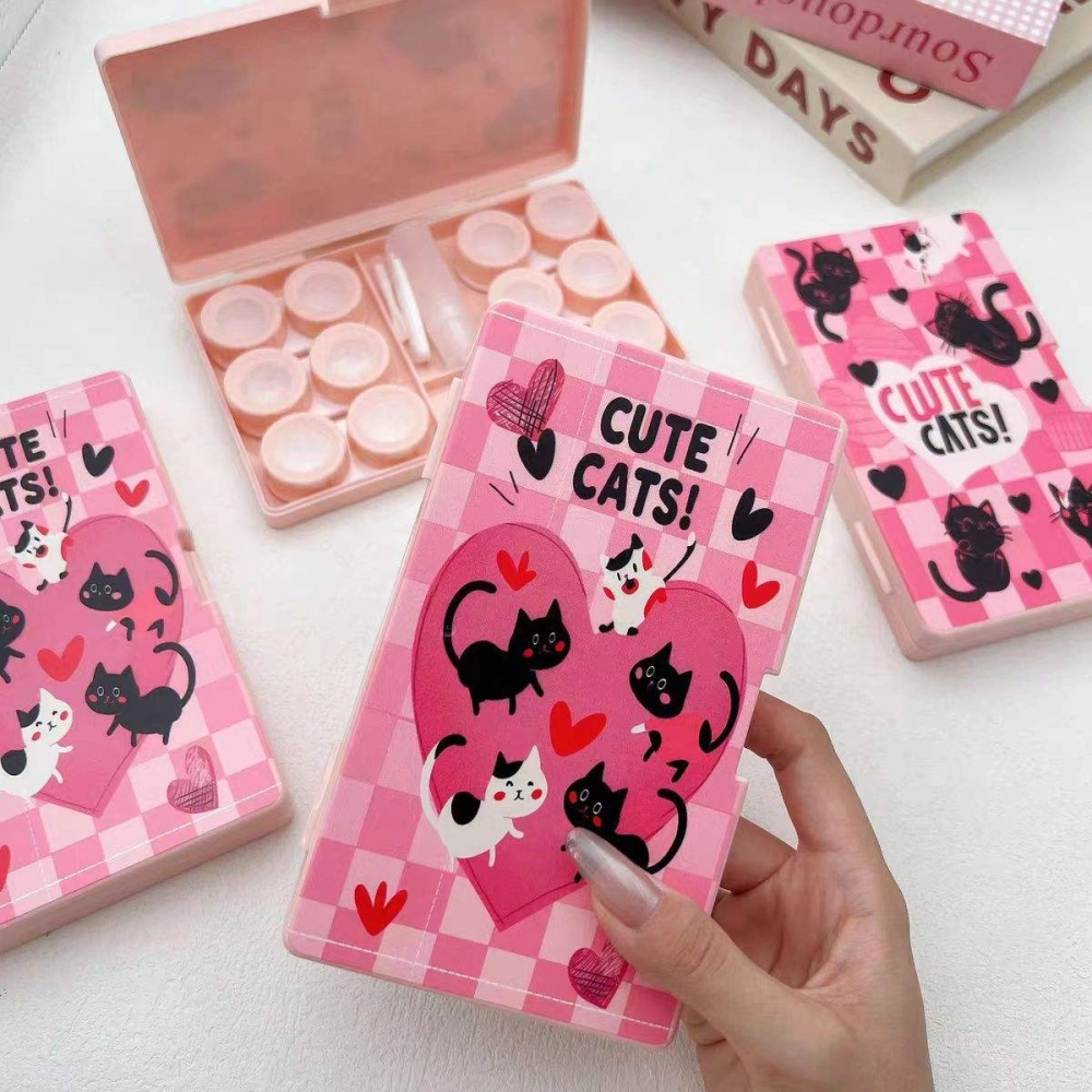 Big lens case with 6 boxes, Applicators and liquid container