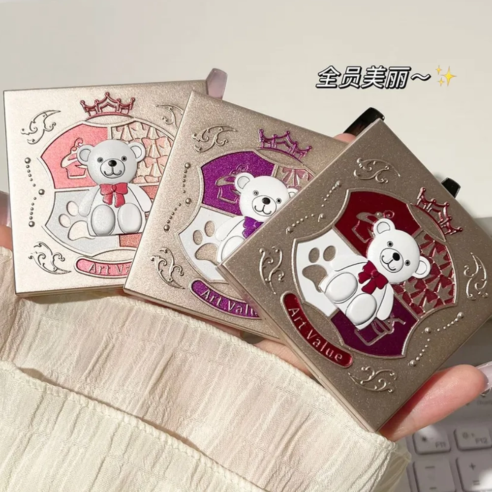 Art Value Bear Knight four-color eyeshadow, fine powder, matte multi-color eyeshadow palette