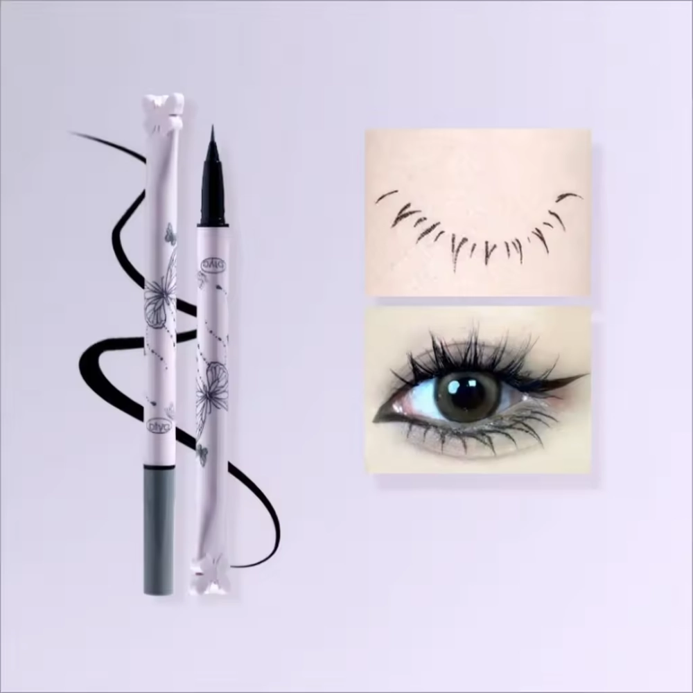 Biya Butterflies Eyelash Pencil Eyeliner Pen, Ultra-Fine Tip Smooth Liquid Eyeliner Black #3