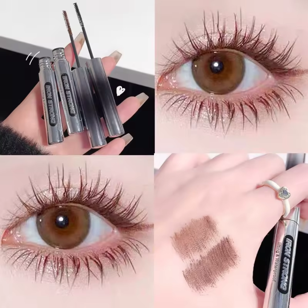Cappuvini 3D Curl Lengthening Mascara, Waterproof Fiber Lash Volumizing Mascara Brown #2