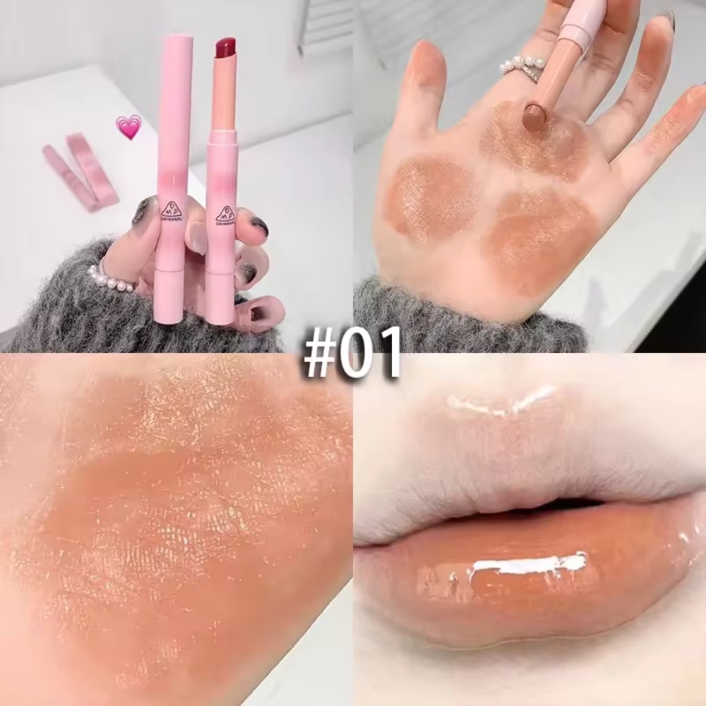 Daimanpu Fashion Glossy Lipstick, Vegan Waterproof Long Wearing Glossy Lipstick #01