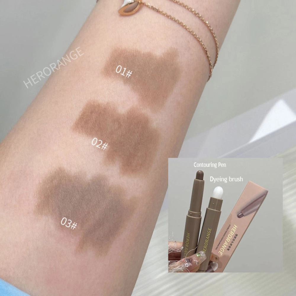 Herorange Double-ended Contour Pen for Contouring, Brightening with a Smudge Brush