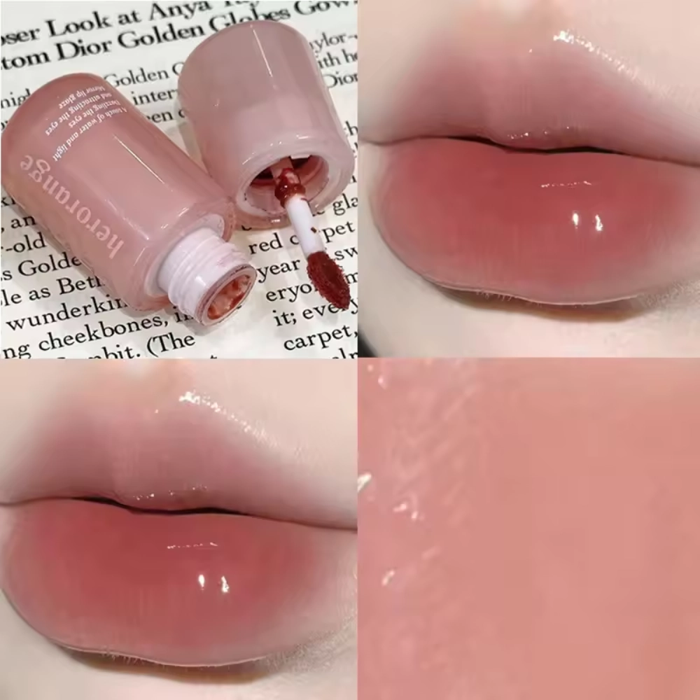 Herorange Water-Glossy Mirror Lip Glaze, Moisturizing Long-Lasting Glass Lip Gloss