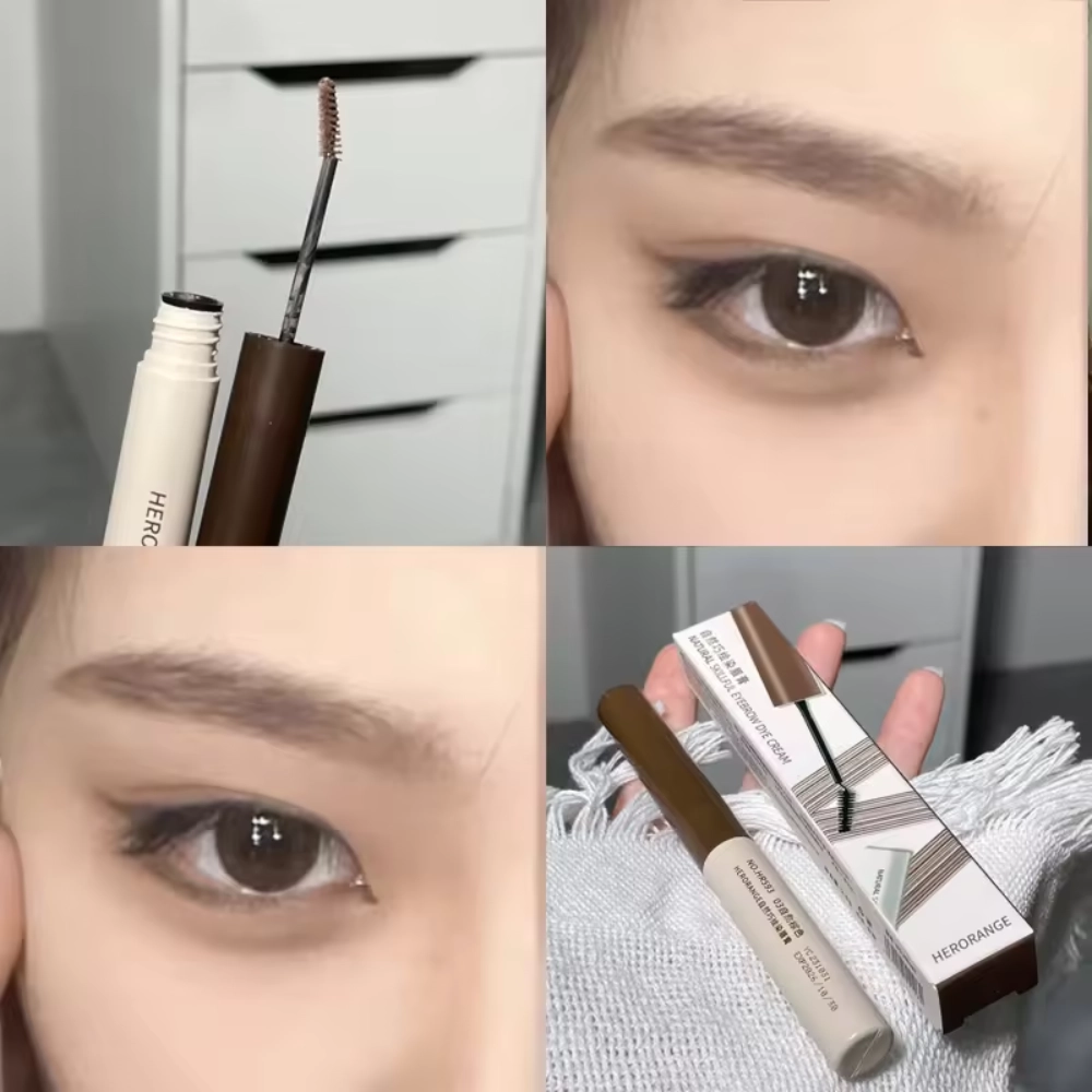 Herorange Natural Fixed Eyebrow Dye Tint, Waterproof Long-Lasting Brow Dye Cream #02