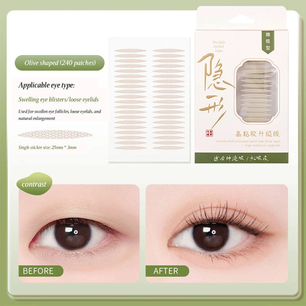 Gecomo High Viscosity Double Eyelid Tape, Invisible Self-Adhesive Eye Tape 240 Patches